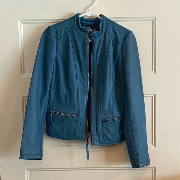 Neiman Marcus Jackets & Blazers - Neiman Marcus 100% leather blue jacket!